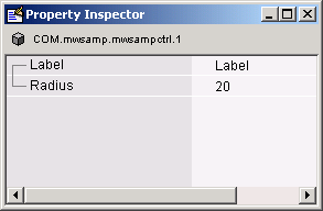 Property inspector showing label and radius properties
