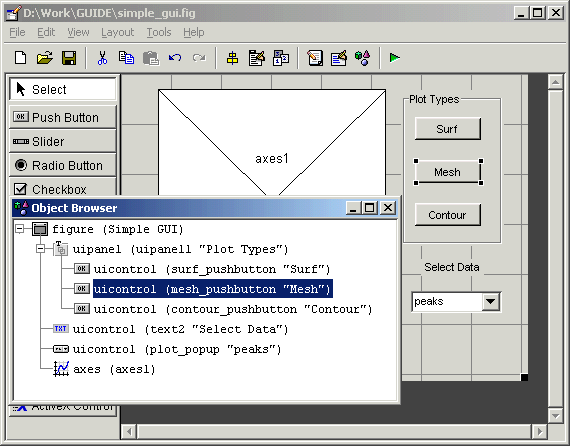 view of the object browser