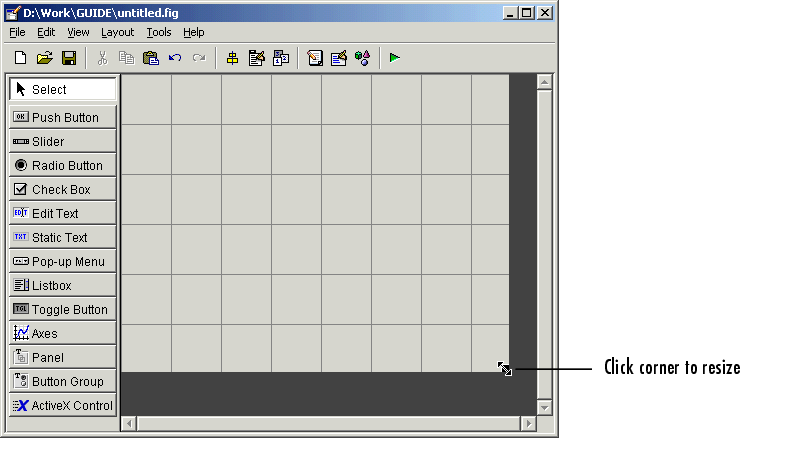 Resized layout editor grid area