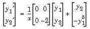 equation rewritten in vector - matrix form