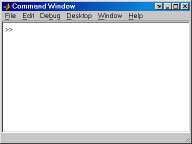 Image of empty MATLAB Command Window
