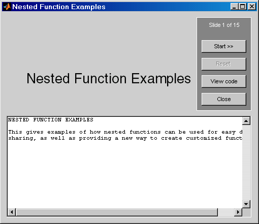Image of Nested Functions GUI demo.