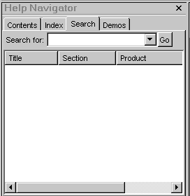 Image of Search panel.