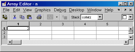 Image of Array Editor showing n.