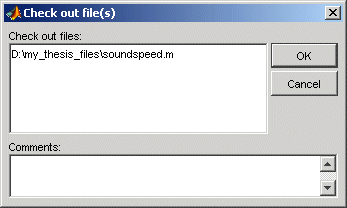 Image of Check out of source control dialog box.