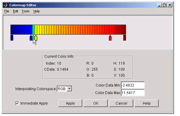 Open colormap editor - MATLAB